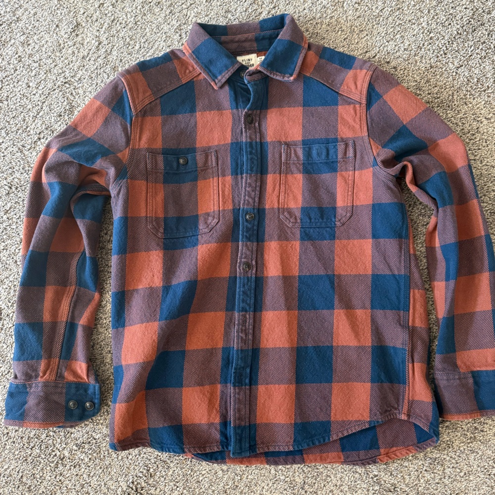 Men's Plaid Casual Button Down Shirt - Blue and Brown